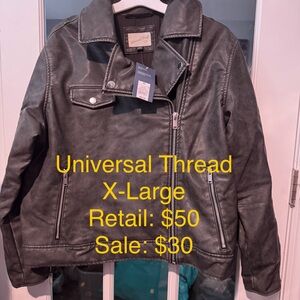 Universal Thread Gray Leather Jacket